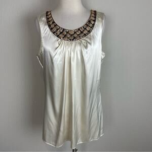 Chico's Ivory/ Off White Beaded  Sleeveless Top 2